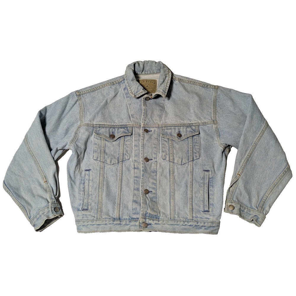 VTG 90s GAP DENIM Men Small Light Wash Trucker Jean Jacket 305122-03-1